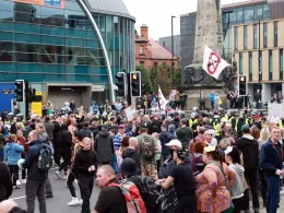 Hundreds Gather In Newcastle For Anti-vaccine Protest