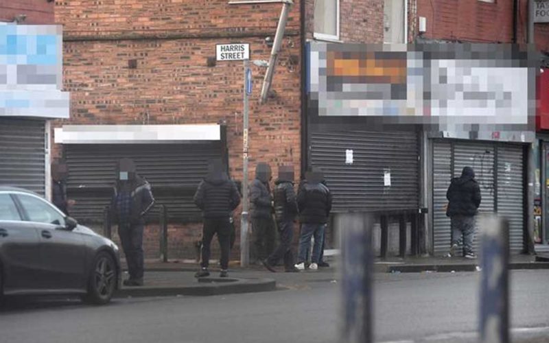 The traders and look-outs on Counterfeit Street, Manchester