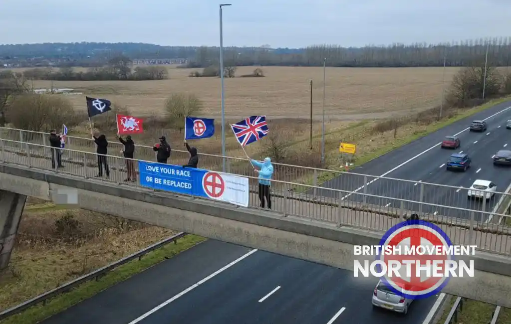 BMNW banner drop over the M6.