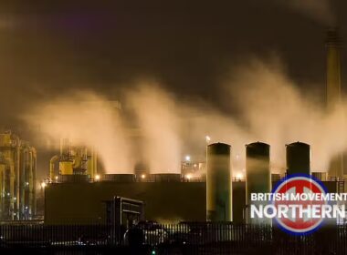 Teesside Steelworks at night, in 2009